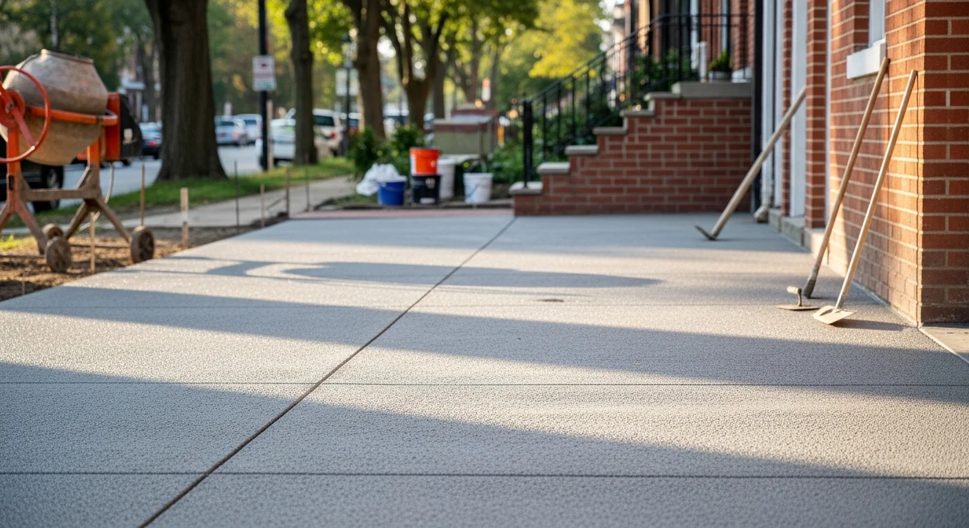 Finished concrete patio at residential home