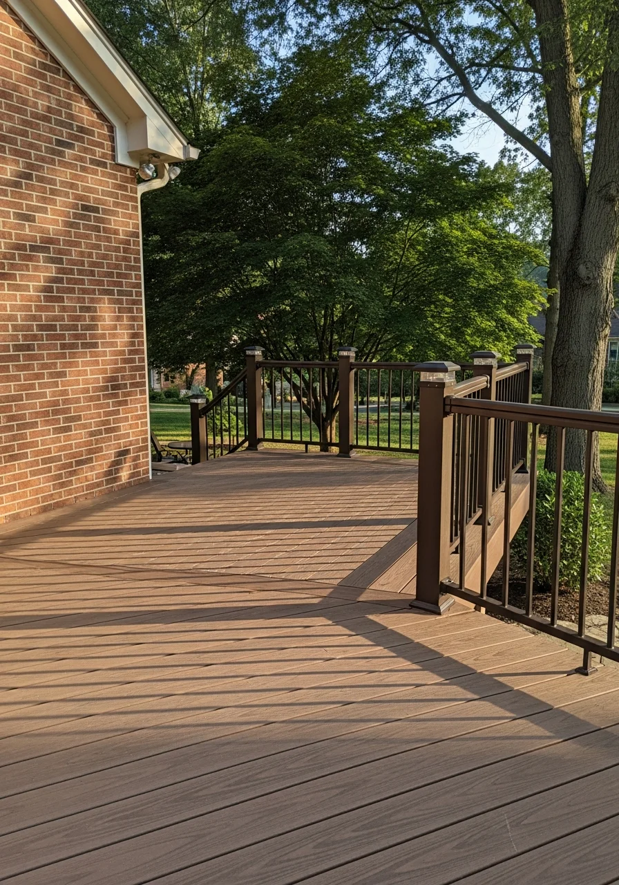 Detail of a well-maintained suburban home exterior in a Bowie planned community.