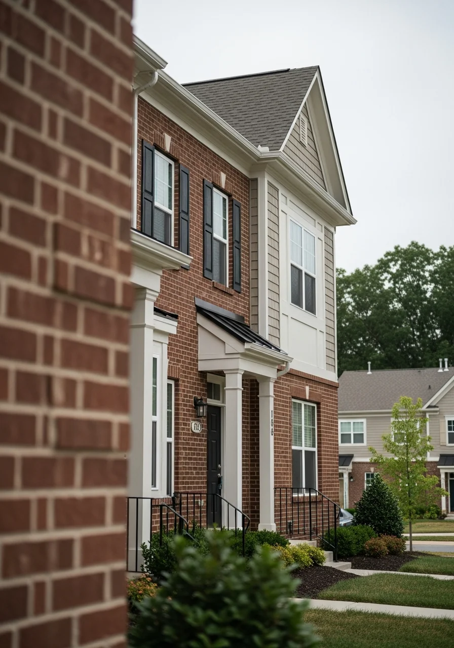 Detail of a Columbia townhouse or residential property exterior.